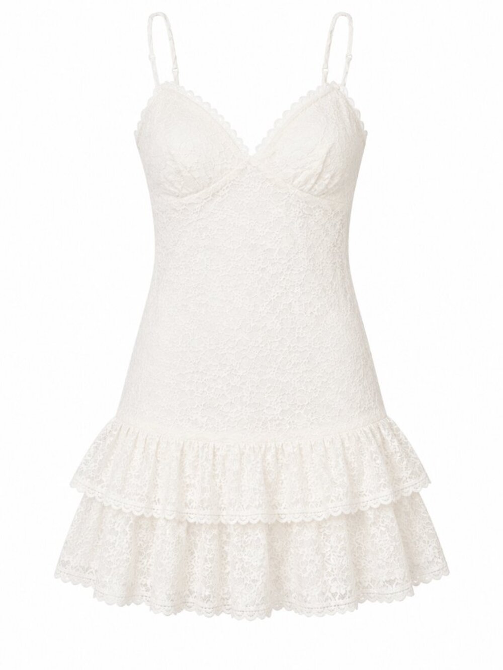 Alex & Sophia V-Neck Sleeveless A-Line Mini Lace Dress White Size 14 NWT - Picture 5 of 6